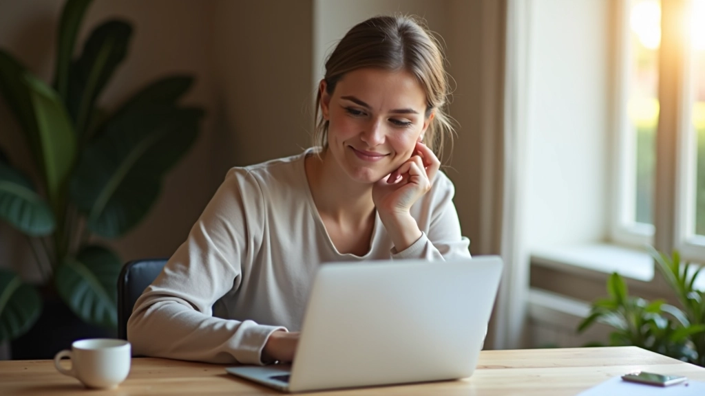 Femme entrepreneur travaillant sur son ordinateur portable avec un café