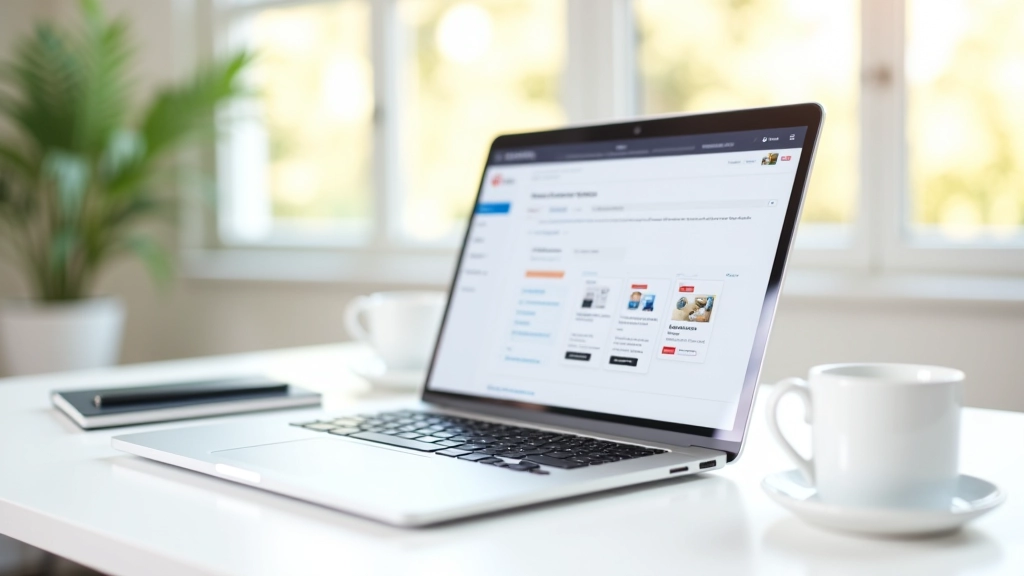 Tableau de bord d'administration avec modèles et outils de marketplace affichés sur un écran moderne